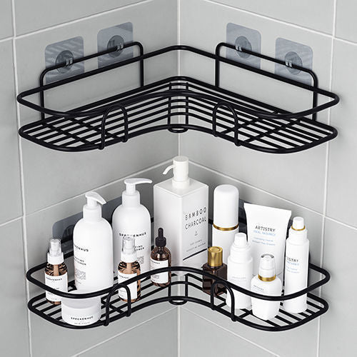Self-Adhesive Kitchen-Bathroom Corner Shelf Organiser Storage Rack