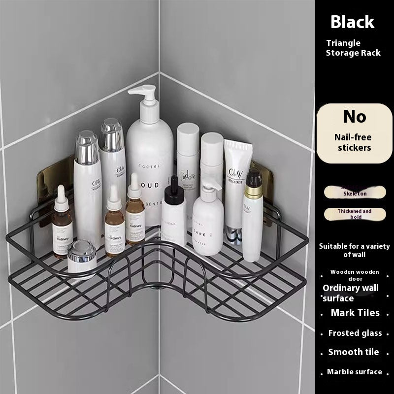 Self-Adhesive Kitchen-Bathroom Corner Shelf Organiser Storage Rack