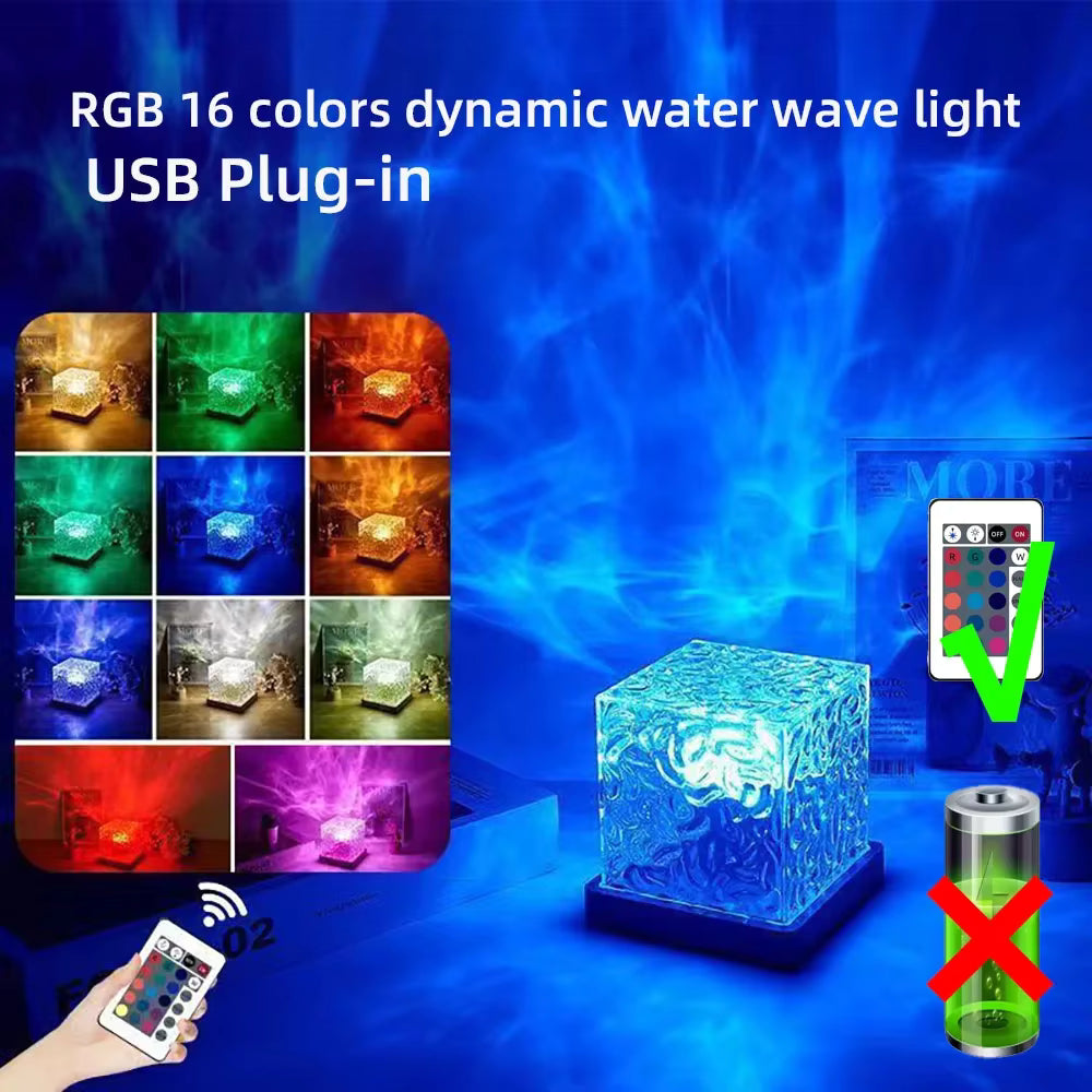 Crystal Ocean LED Cube Lamp with Remote