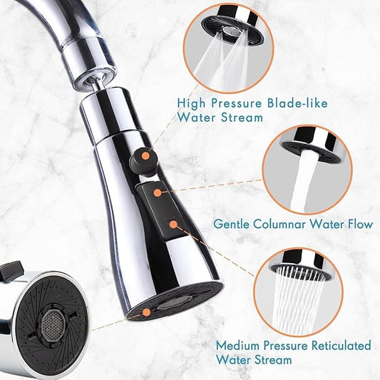 Elegant 3-Setting Faucet Nozzle – For a Smarter, Cleaner Kitchen