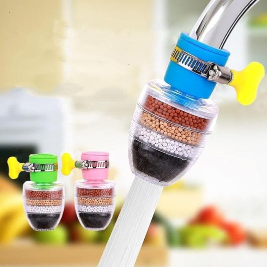 Multi-Layer Tap Water Filter for Faucets –360° Rotating Purifier with Mineral Beads