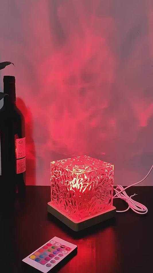 Crystal Ocean LED Cube Lamp with Remote
